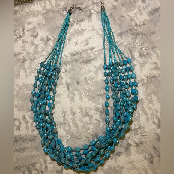 Jewelry - Multiple Strands Heishi Navajo Turquoise Necklace